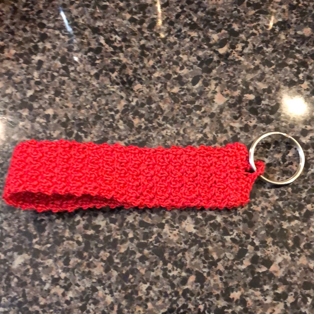 🏵Handmade crocheted keychain wristlet